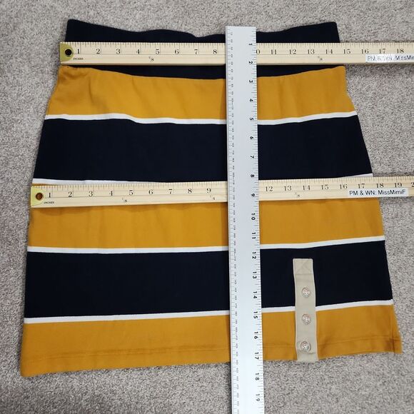 Tommy Hilfiger Blue and Yellow Color Block Thick Stripe Skirt - Picture 7 of 10
